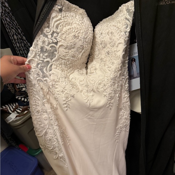 Allure Bridals Ivory and Silver Gown - Picture 5 of 8